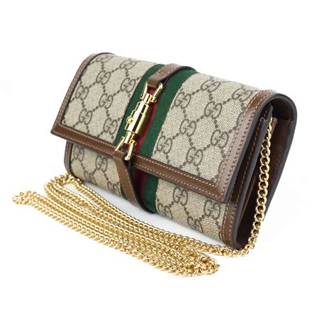 gucci beige jacquard wallet|gucci jackie 1961 large.